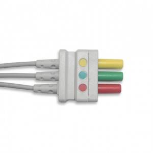 Cables conductores de ECG Drager-Siemens, 3 conductores, a presión, IEC G322DR