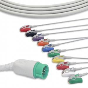 Xakamaynta Medtronic-Physio ECG Cable oo leh 10 Leadwires AHA G1115P
