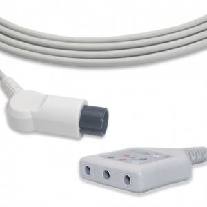 Obecný 6kolíkový úhlový konektor EKG kmenový kabel, 3 svody, AHA, G3101DN