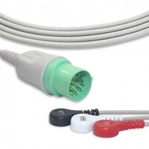 Nihon Kohden ECG Cable With 3 Leadwires AHA G3130S