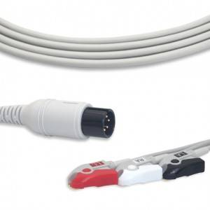 ខ្សែ ECG ទូទៅ/AAMI 6pins ជាមួយ 3 Leadwires, ឧបករណ៍ភ្ជាប់ត្រង់, AHA, G3140P