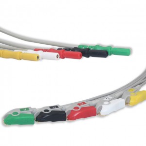 Általános 6 tűs EKG vezetékek, 5 vezeték, csípős, IEC G521DN