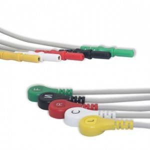 Allgemeng 6-pin ECG Leadwires, 5 Lead, Snap, IEC G522DN