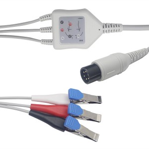 Veterinary ECG cable with flat Clip connection compatible with Contec C80Vet GA3140V