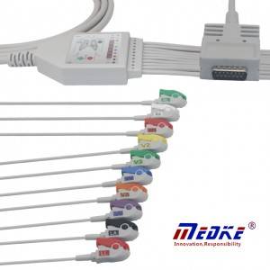 Burdick 10-Lead Shielded EKG Cable Fixed Pinch , K1101P