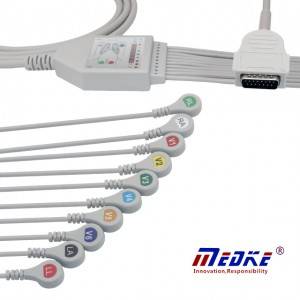 Burdick EKG Cable , AHA, Fixed Snap K1102S