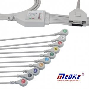 Fukuda Me 10-Lead EKG Cable AHA Fixed Snap, K1104S