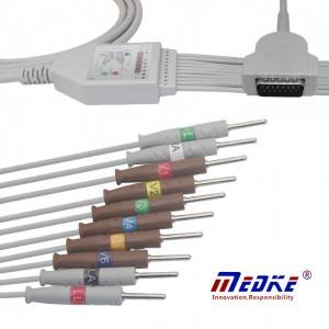 GE-Marquette EKG-kabel med 10 ledninger AHA fast nål, K1106N