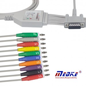 Philips 10-Lead Banana EKG Cable AHA Din3.0 15 Pins Connector K1113B