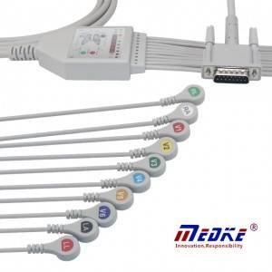 Philips EKG Cable With 10 Leadwires AHA, Fixed Snap K1113S