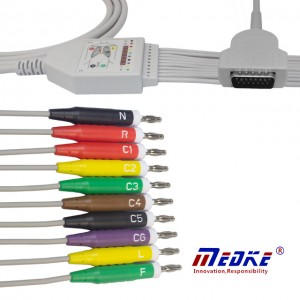GE-Marquette EKG Cable Me 10 Leadwires IEC K1206B