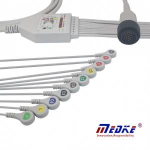 Kenz PC-104 EKG cable Cum 10/12 Leadwires, IEC, fixa Snap K1207S