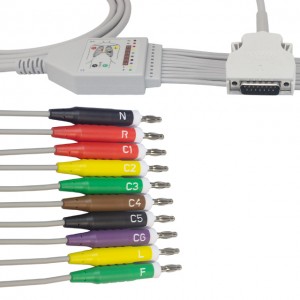 Mortara EKG kabel, IEC, fiksna banana K1209B