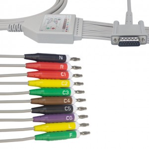 Câble d'électrocardiogramme 10 dérivations compatible Philips M3703C K1213B