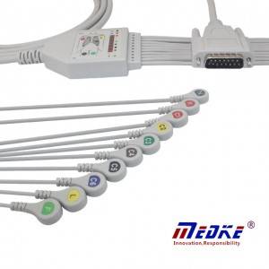 Mindray/Edan EKG Cable With 10/12 Leadwires, Fixed Snap K1221S