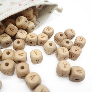 12mm wooden beads alphabet wooden beads | Melikey