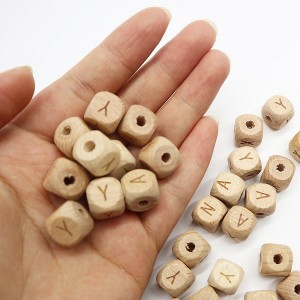 China wholesale Bulk Silicone Teething Beads –  12mm wooden beads alphabet wooden beads | Melikey – Melikey Silicone
