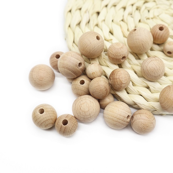 16mm round wooden beads wooden teething beads | Melikey Featured Image