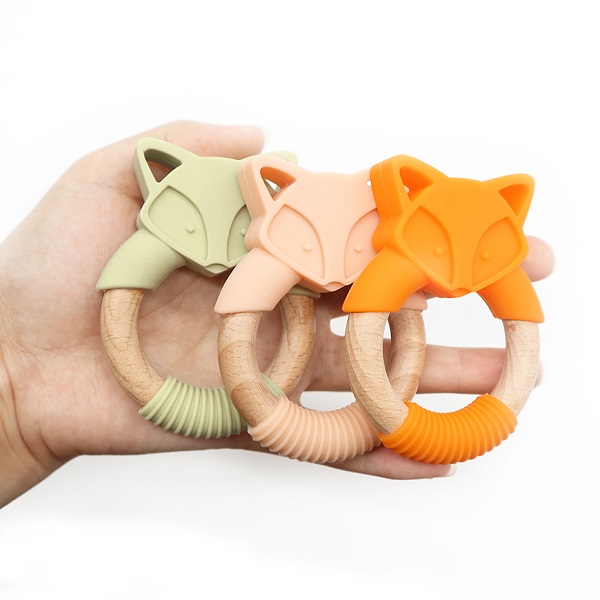 China wholesale Baby Wooden Teether Factories –  Baby Teether Teething Toys Bpa Free Silicone | Melikey – Melikey Silicone detail pictures
