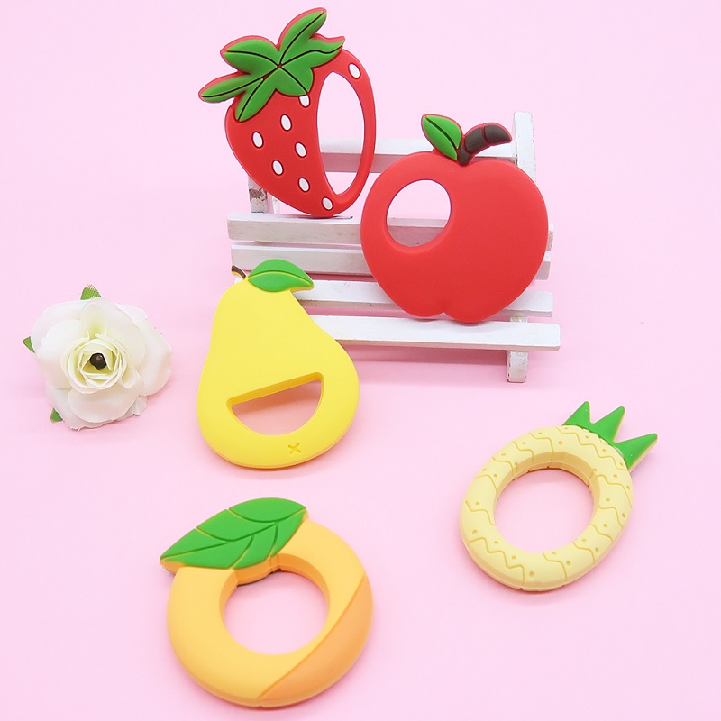 Best Natural Wood Teething Rings Factory –  Silicone Fruit Teether For Baby Wholesale | Melikey – Melikey Silicone