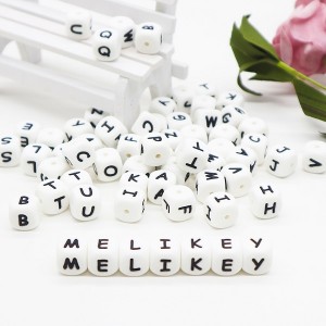 Silikonske kroglice Teething Letters 12mm Bulk |Melikey