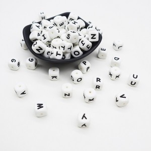 Teething Silicone Beads Letters 12mm Bulk | Melikey