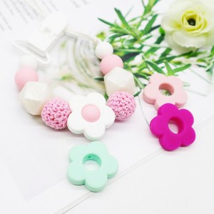 Best Wooden Square Beads Wholesale Factories –  BPA Free Food Grade Silicone Beads Flower Beads | Melikey – Melikey Silicone
