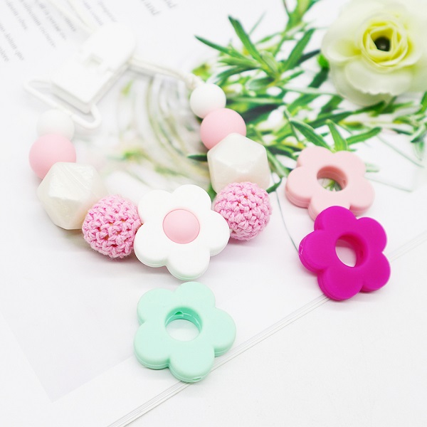 Best Wooden Square Beads Wholesale Factories –  BPA Free Food Grade Silicone Beads Flower Beads | Melikey – Melikey Silicone detail pictures