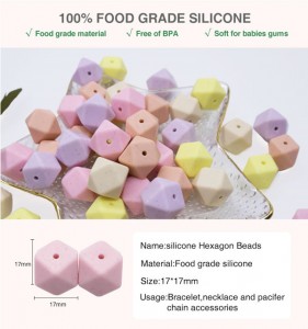 Silicone Beads For Teething Hexagonal Supplier | Melikey