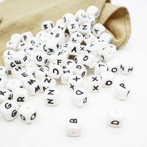 Silicone Beads Teething Letters 12mm Bulk | Melikey