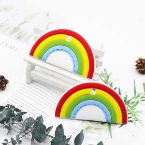 China wholesale Best Wooden Teether For Baby Factories –  Baby Teether Silicone Rainbow BPA Free China | Melikey – Melikey Silicone