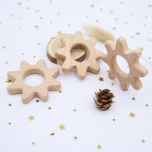 wooden ring baby teether toy beech wood teether | Melikey