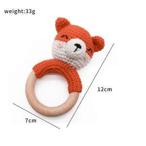 wooden teether for baby fox wooden teether toys | Melikey