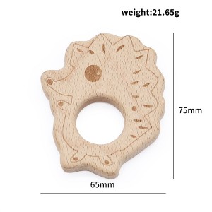 wooden ring baby teether toy beech wood teether | Melikey