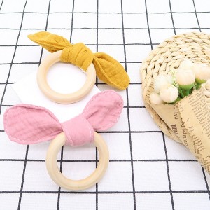 wooden teether natural wooden bunny teether | Melikey