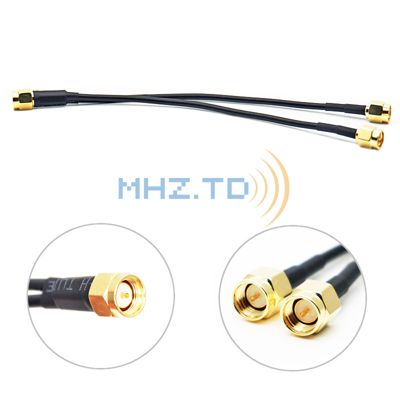sma male to sma male cable, RG178, 50ohm SMA 2 in 1cable 0.15m Featured Image