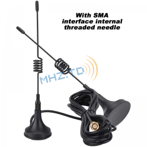 External Antenna With Magnetism 433Mhz RP SMA Plug Male Straight SMA Raido Antenna with Magnetic Base for National Grid for Wireless Meters, Water Meters etc