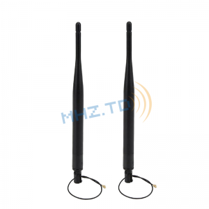 WiFi 2.4G/5.8G 5dBi High gain dual frequency outgoing wire rubber antenna IPEX connector