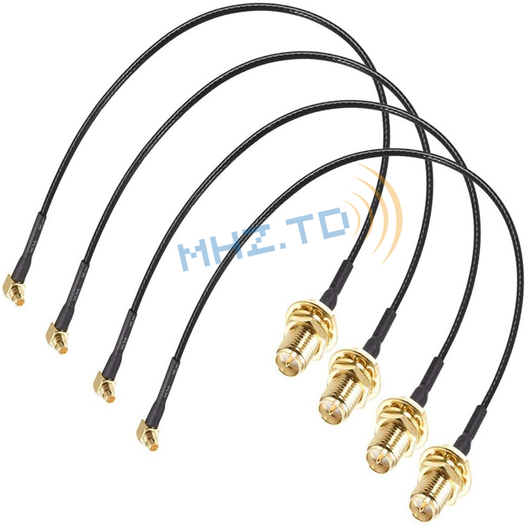 SMA female to MMCX elbow male Cable Assemblies extension cable RG178 for wireless antenna Featured Image