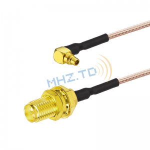 Right-angle MMCX male to RP-SMA female RG178 coaxial RF cable