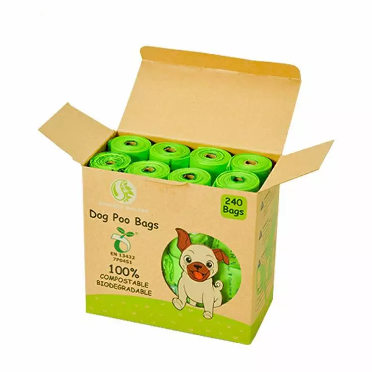 Disposable Poop Bag PLA PBAT Fully Compostable Customized Pet Biodegradable Corn Starch Dog Poop Bag