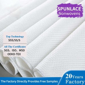 Ролна од неткаен ткаен Spunlace 40gsm за влажни марамчиња погодна за кожата