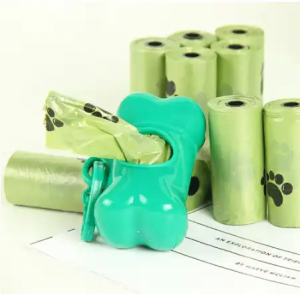 Logo Custom Dicetak Biodegradable Pet Limbah Dog Poop Bag karo Dispenser