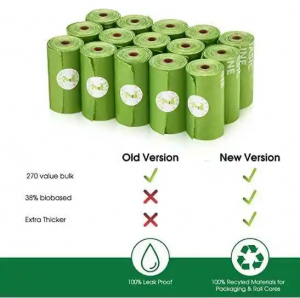 Tas Kotoran Anjing Limbah Hewan Peliharaan Biodegradable Dicetak Logo Kustom dengan Dispenser