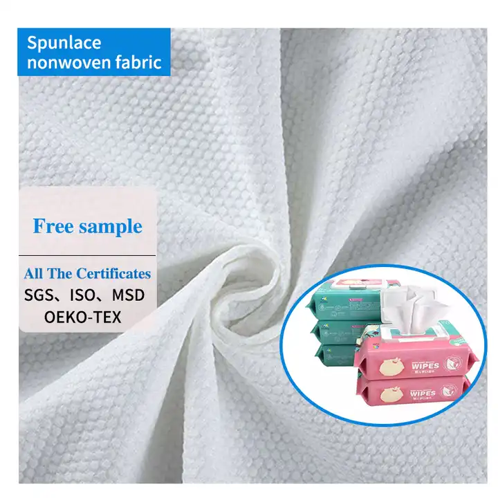 good price Biodegradable Woodpulp Viscose/Bamboo/Cotton Spunlace Nonwoven Fabric for wet wipes Featured Image