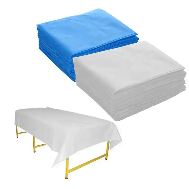 Lençol descartável barato, não tecido, respirável, spa, lençol individual poroso, conjunto de lençol simples