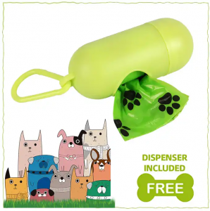 Sacchetto di cacca per cani per cani compostabile e usa e getta personalizzato Sacchetto di cacca biodegradabile Supporto per distributore Sacco per immondizia per cani
