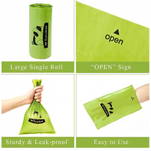 Bolsa compostable desechable personalizada para caca de perros para mascotas, bolsa de caca biodegradable, soporte dispensador, bolsa de lixo para perros