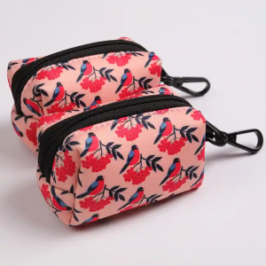 Custom Neoprene Portable Pet Limbah Bag Dispenser Carrier Cute Dog Poop Bag Holder