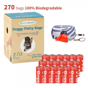 စိတ်တိုင်းကျ LOGO 100% ချေဖျက်နိုင်သော Biodegradable Cornstarch Compostable Plastic Garbage Bag Dog Poop Dog Waste Poop Bag အိမ်မွေးတိရစ္ဆာန်